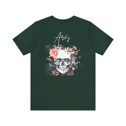 Floral Skull Graphic T-Shirt - Gothic Streetwear Short Sleeve