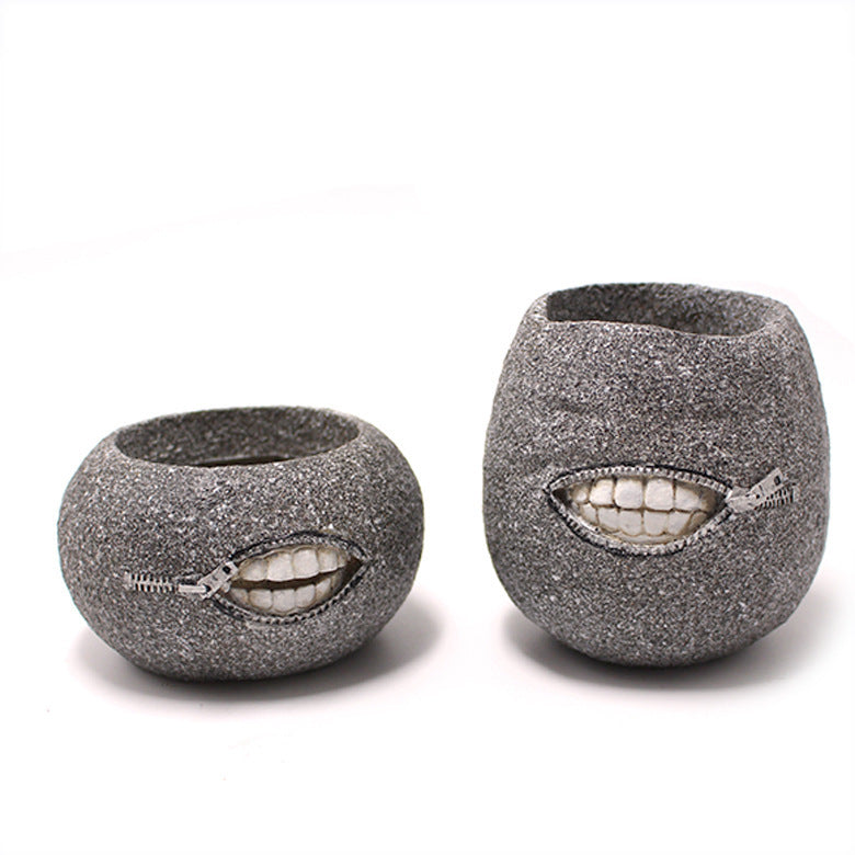 Funny Resin Tooth Flower Pots - Creative Succulent & Cactus Planters (Set of 2)