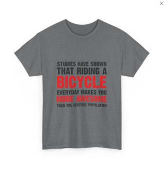 Funny Bicycle Rider Graphic Tee - "More Awesome" Cycling T-Shirt