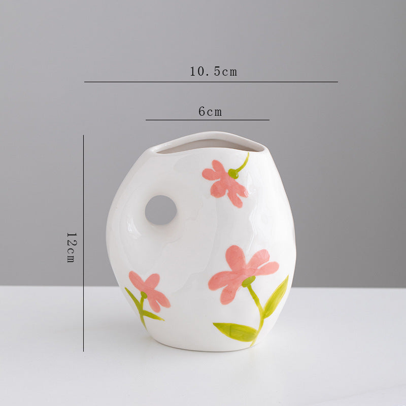 Colorful Ceramic Flower Vase - Boho Desktop & Living Room Decor