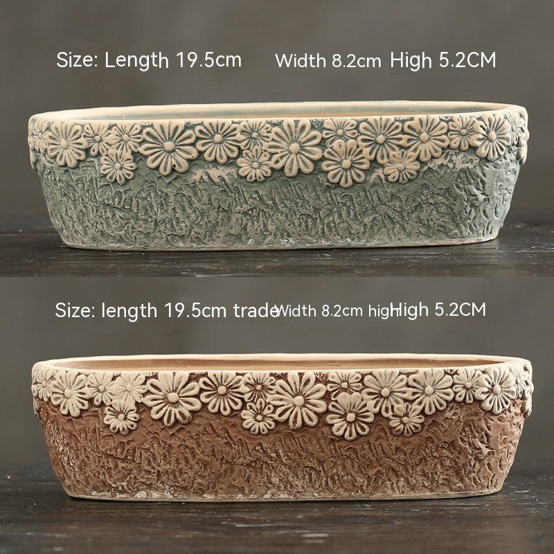 Rustic Ceramic Succulent Planter Pots - Large Flower Pots for Indoor & Outdoor Decor