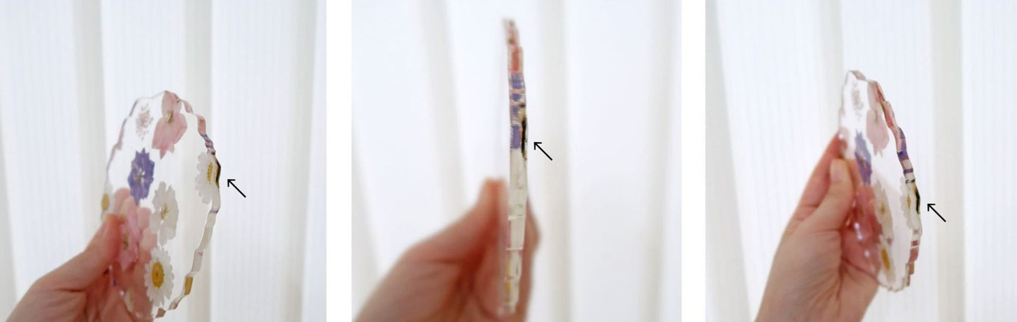 Acrylic Resin Dried Flower Coaster - Heat-Resistant Drink Mat