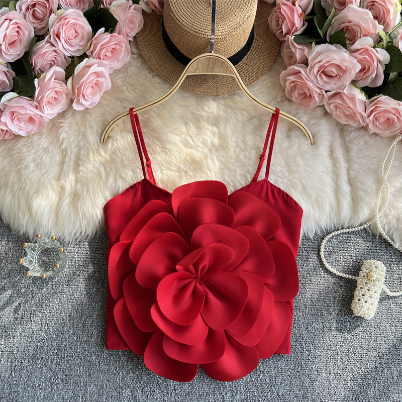 3D Floral Camisole Top - Bold Statement Flower Tank For Women