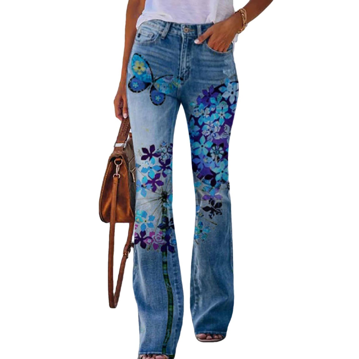 Boho Floral Print Wide-Leg Trousers - Retro High Street Style (S-5XL)