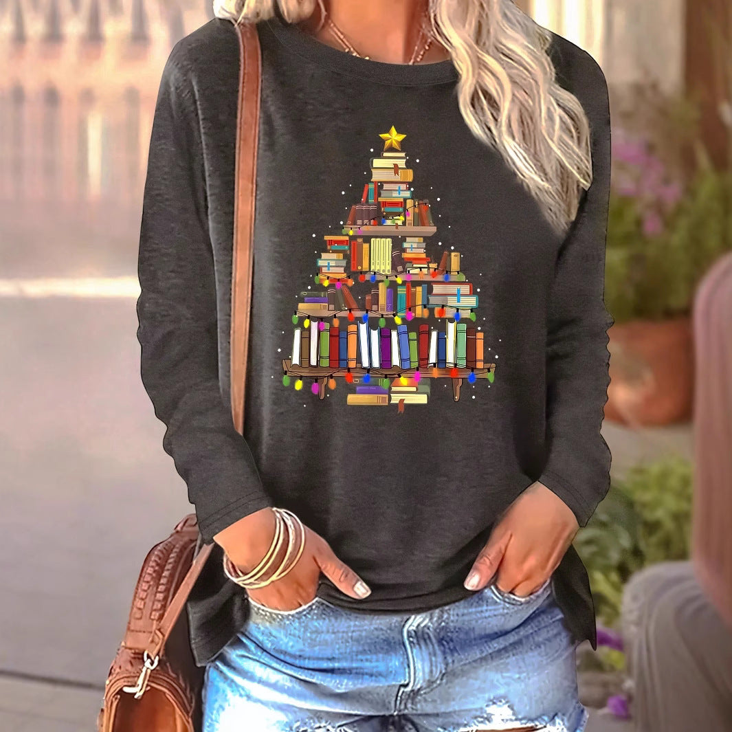 Women's Holiday Graphic Long Sleeve Tee - Pumpkin, Festive & Christmas Prints