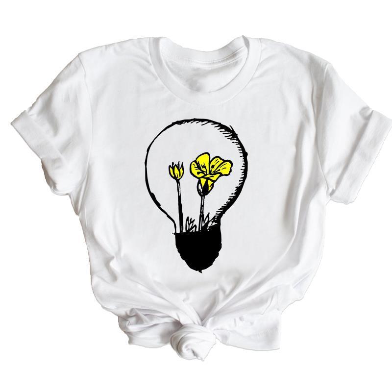 Women's Graphic Flower Print T-Shirt - Boho Retro Summer Tee (S-5XL)