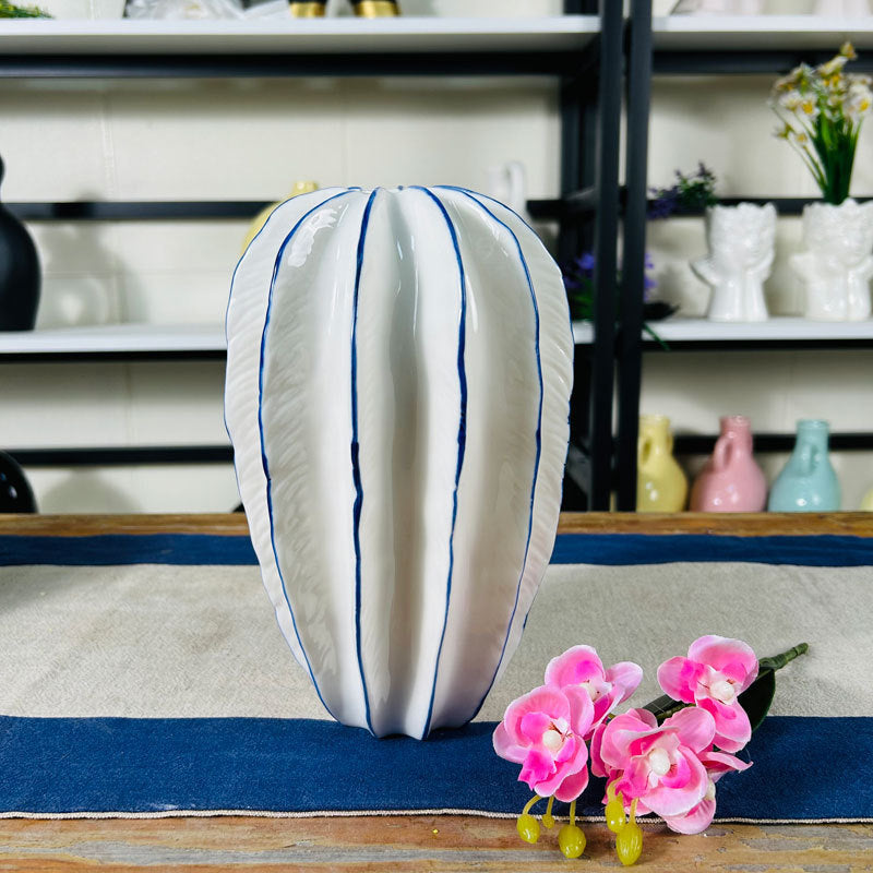 Modern White Ceramic Sculptural Vase - Small & Large Sizes