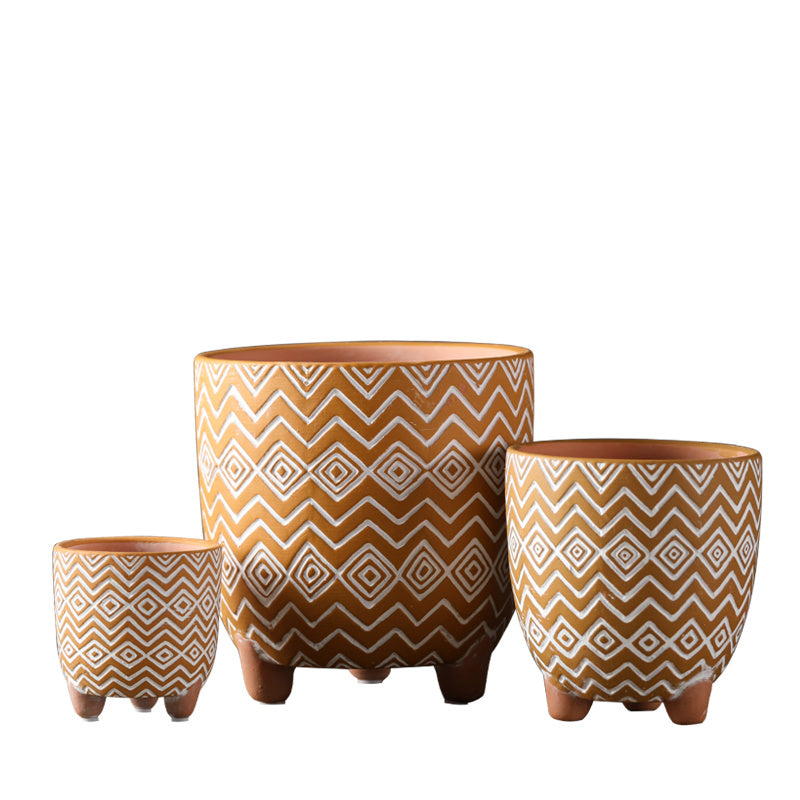 Terracotta Three-Legged Flower Pot - Nordic Modern Planter