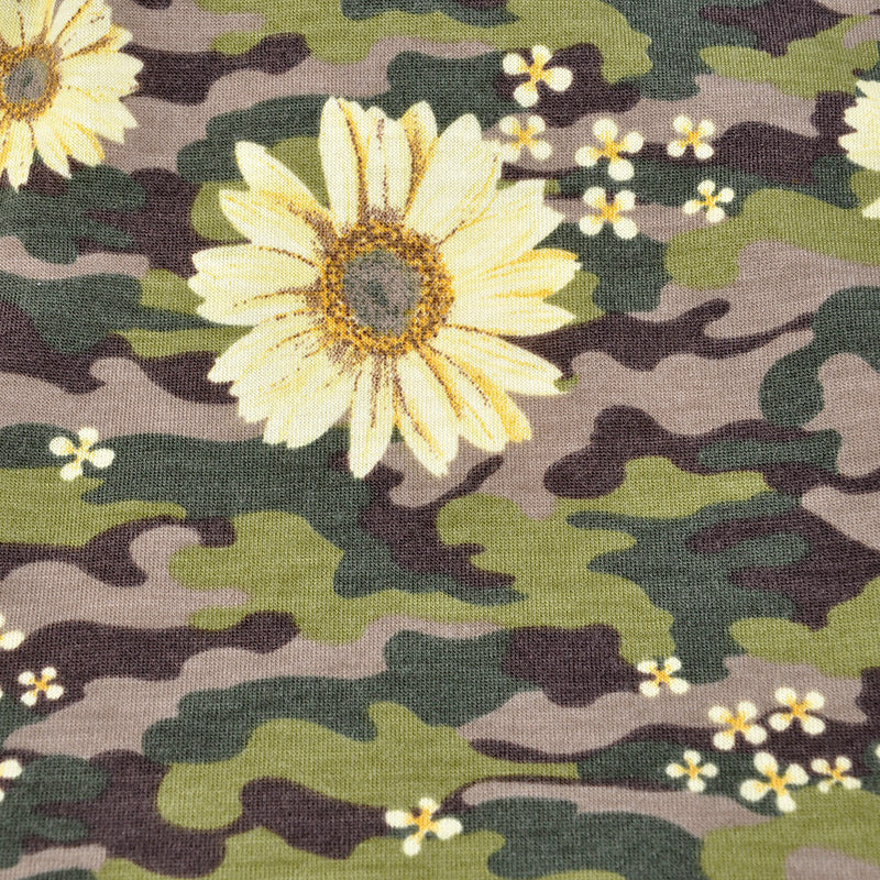 Floral Camouflage Cotton Beanie Hat & Headwrap - Lightweight Women's Bib Cap