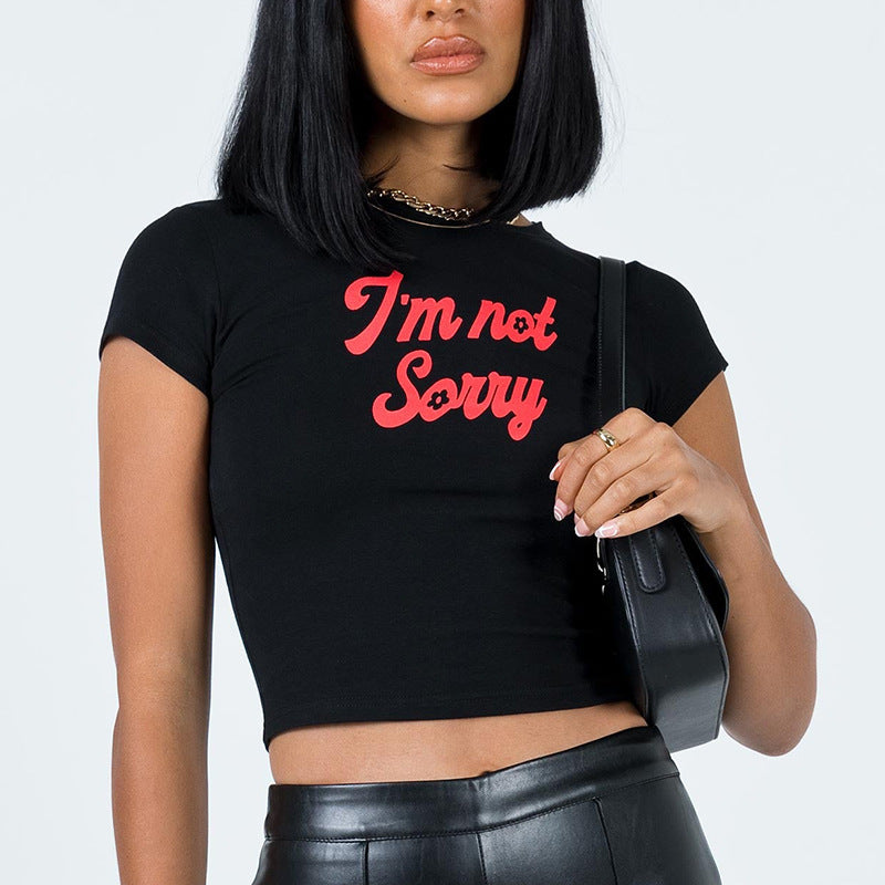 "I'm Not Sorry" Graphic Crop Top - Bold Statement Tee (S-XL)