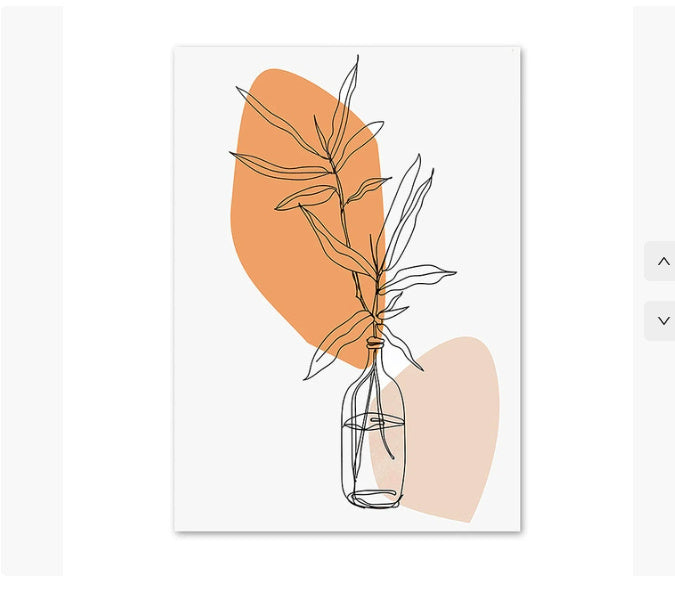 Minimalist Line Art Flower Canvas Prints - Nordic Botanical Wall Decor