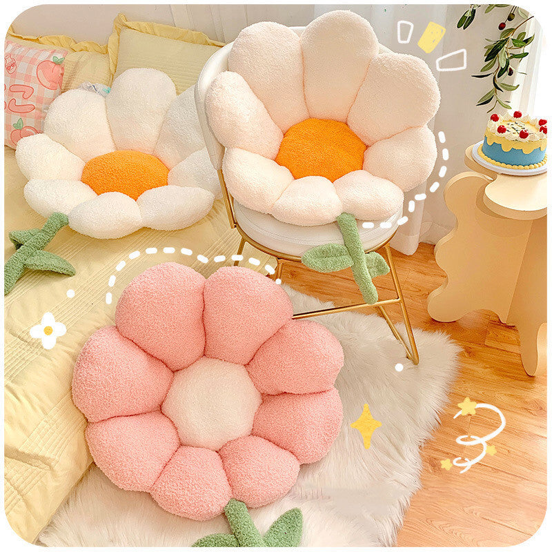 Plush Flower-Shaped Cushion - Cute & Cozy Floor or Chair Pillow