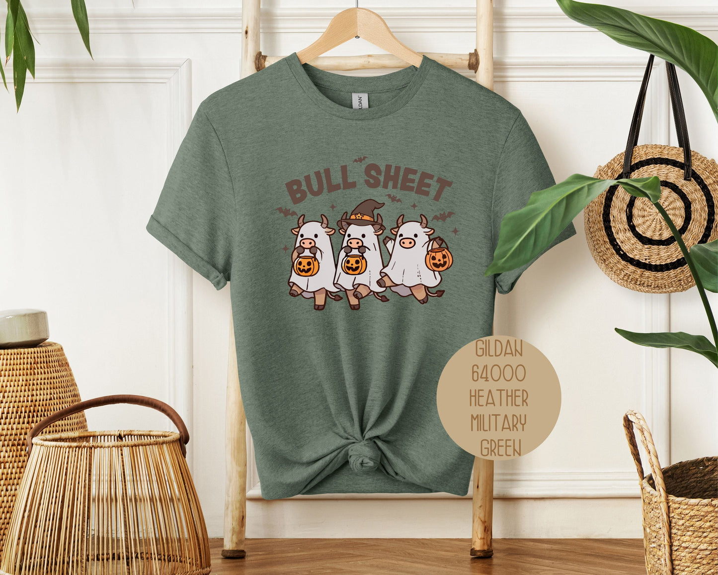 Bull Sheet Cute Ghost Cow Shirt-3