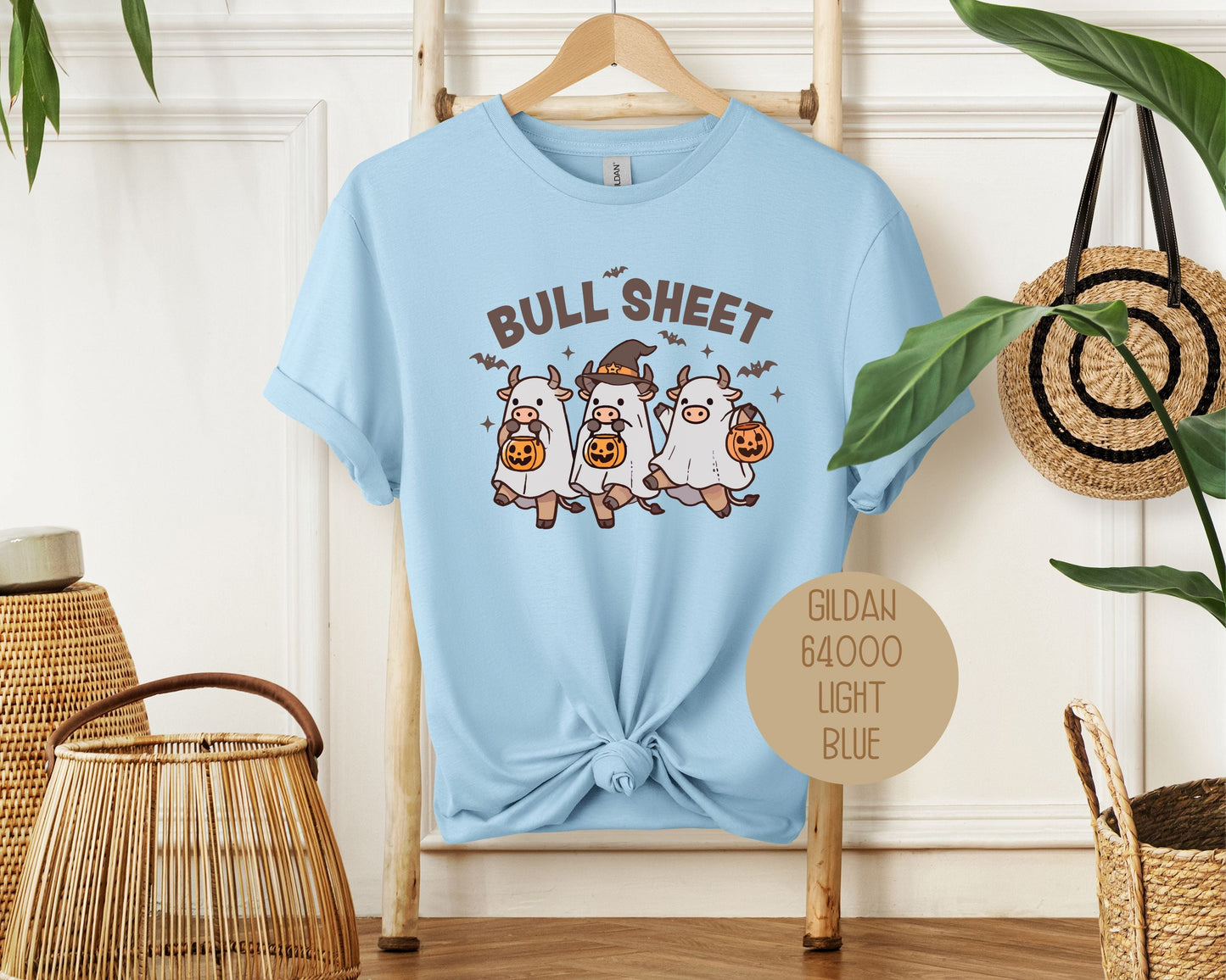 Bull Sheet Cute Ghost Cow Shirt-5