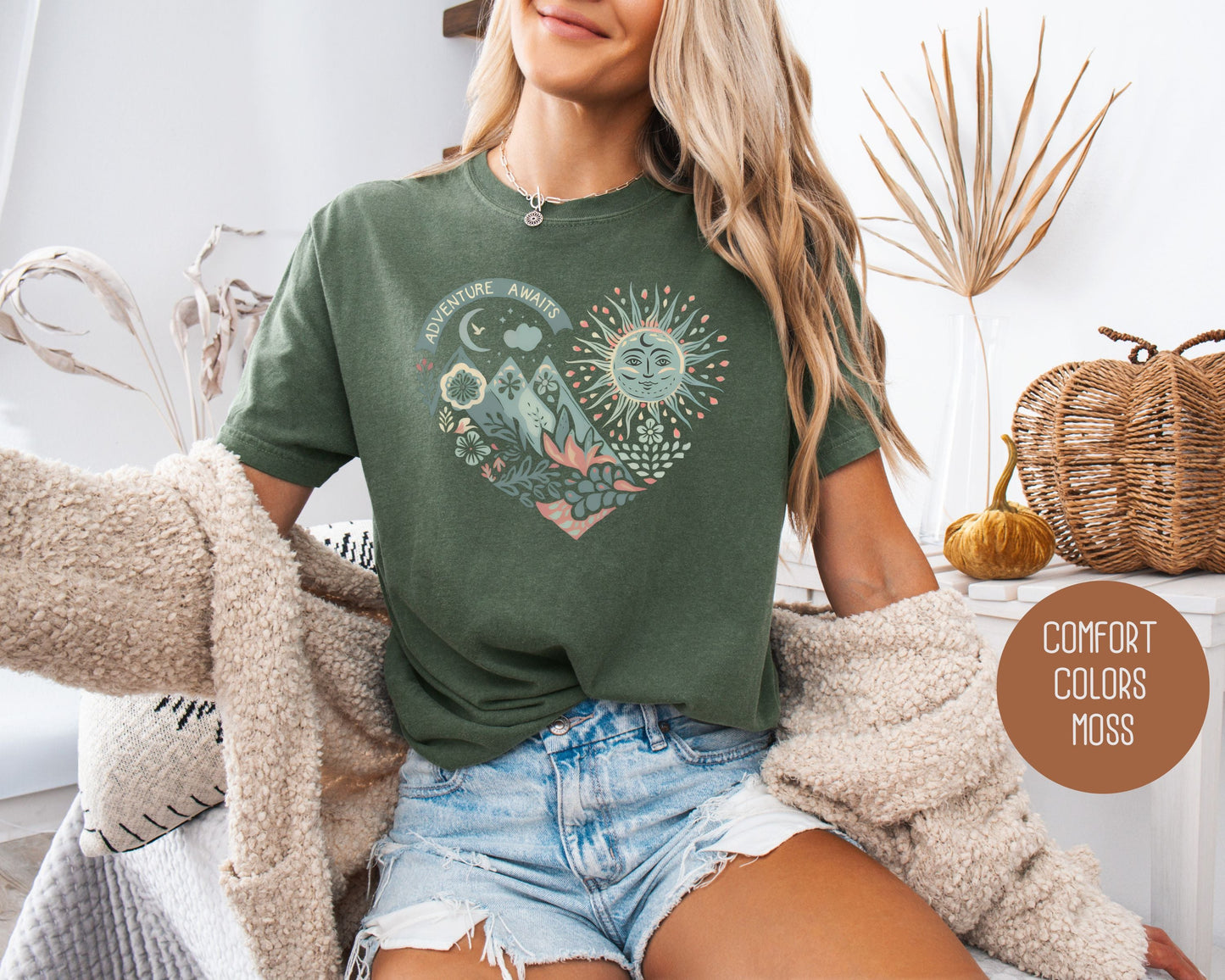 Adventure Awaits Heart Comfort Colors Shirt-7