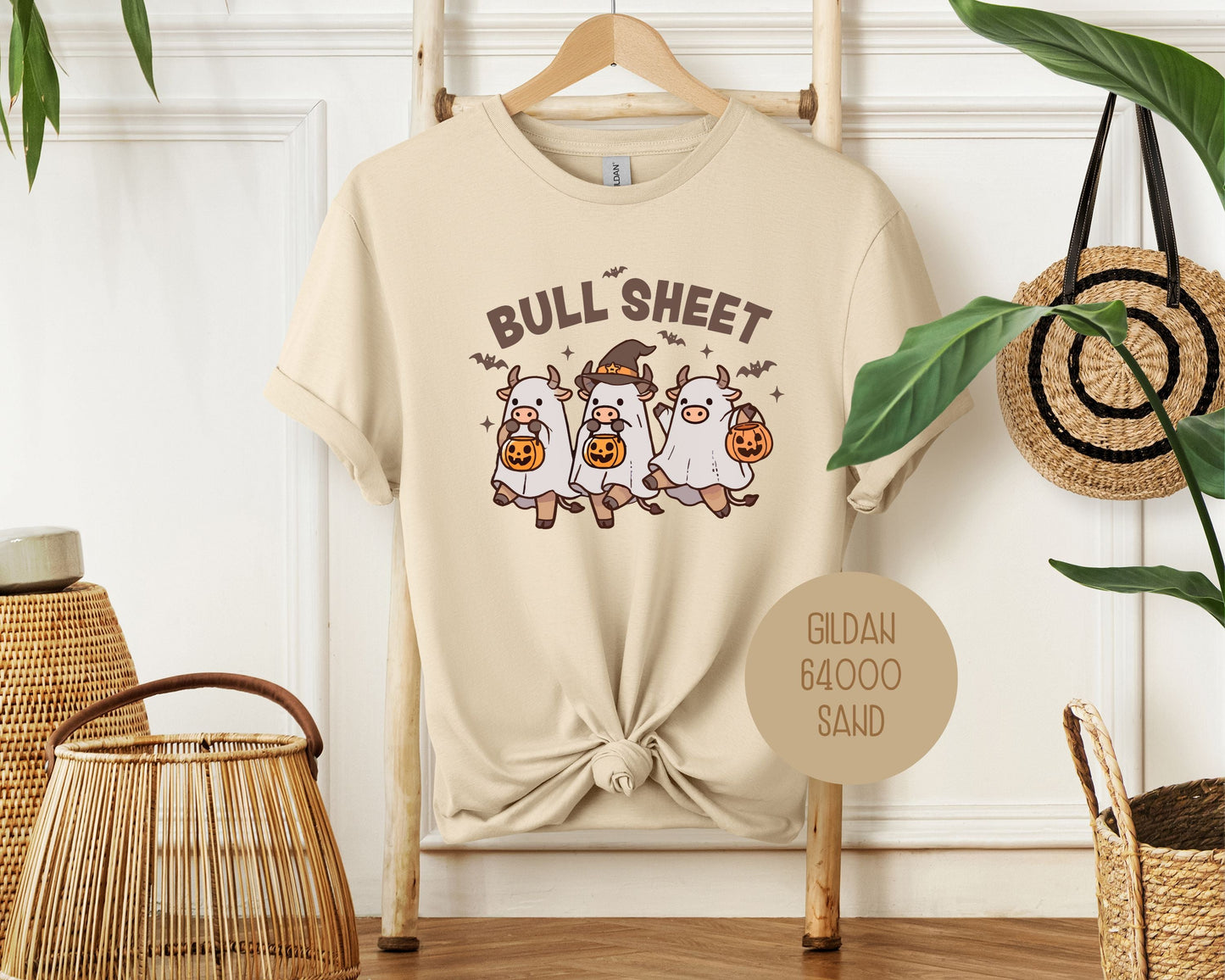 Bull Sheet Cute Ghost Cow Shirt-9