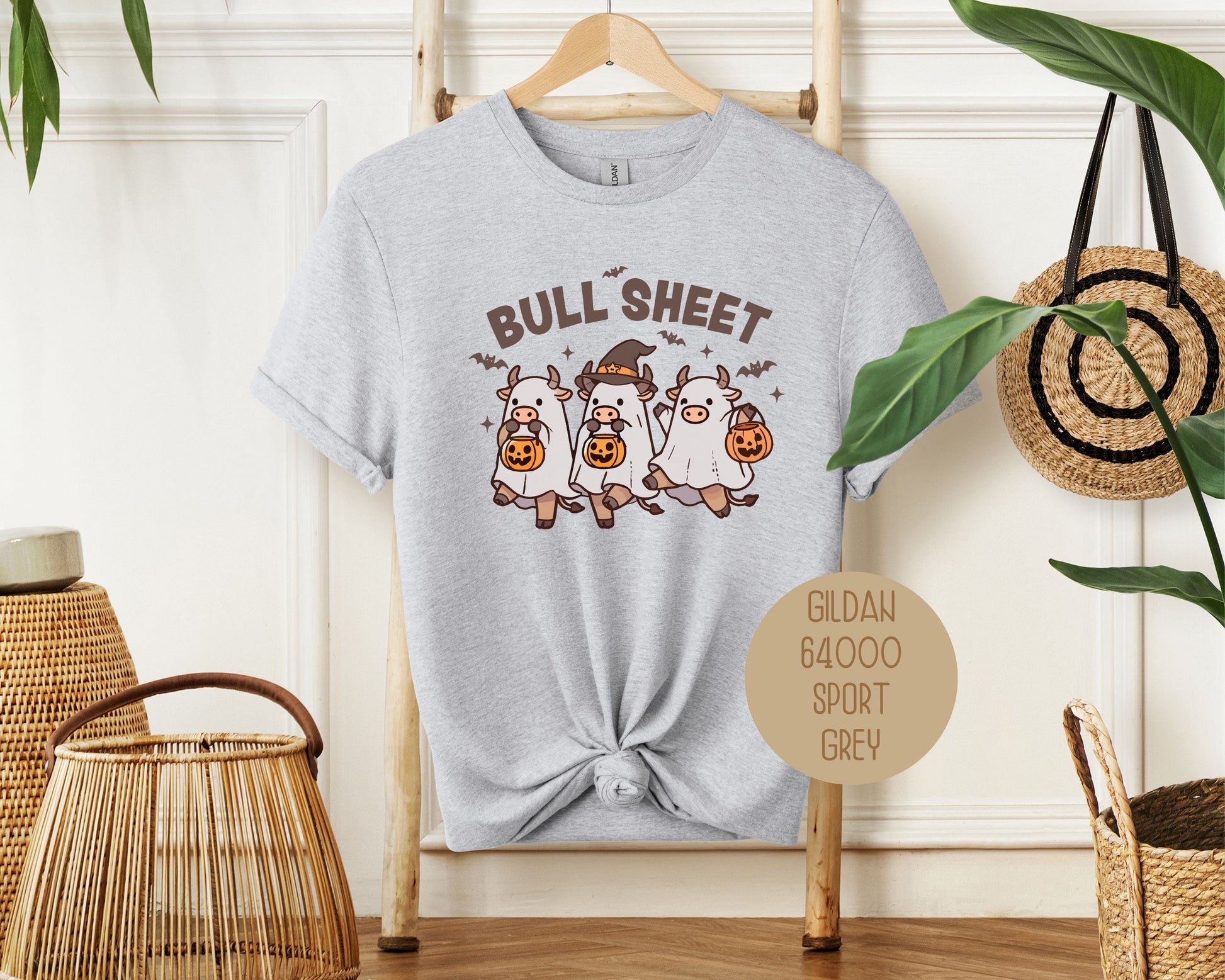 Bull Sheet Cute Ghost Cow Shirt-10