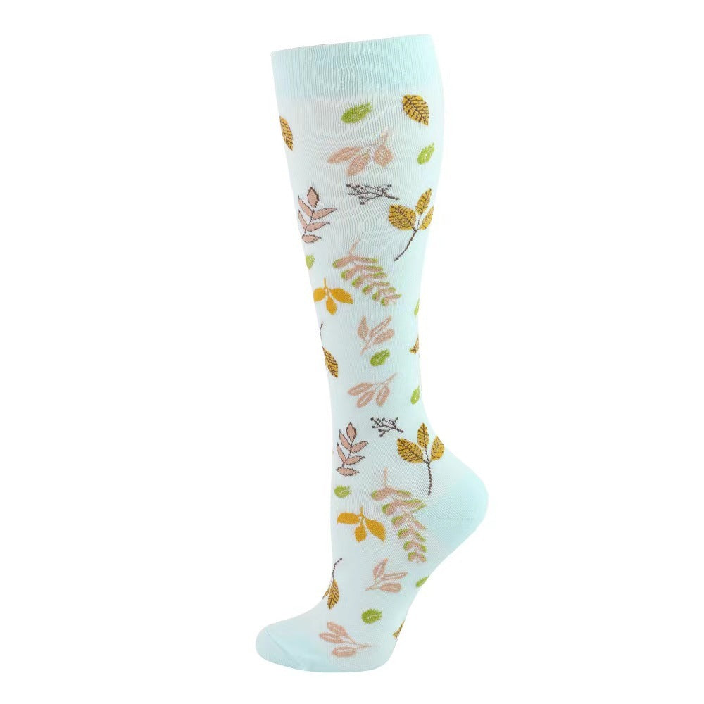 Floral Compression Socks - Women's & Men's Sports Support Stockings