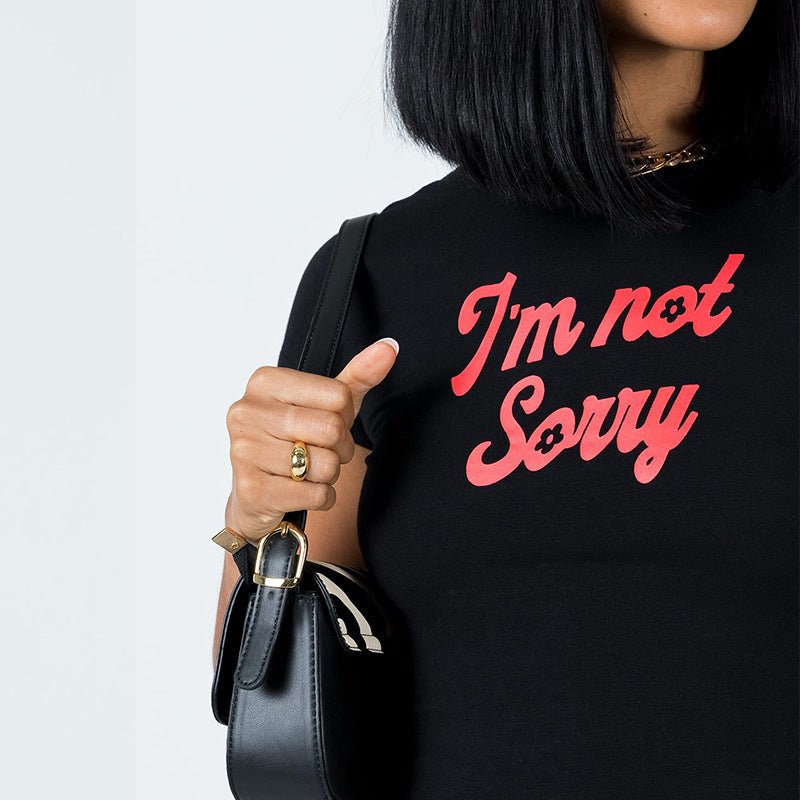 "I'm Not Sorry" Graphic Crop Top - Bold Statement Tee (S-XL)
