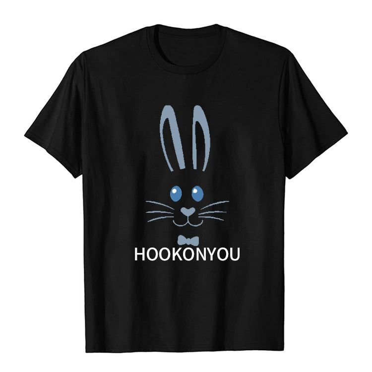 Cute Graphic T-Shirt - Flower Crown Pig / Bunny Print Tee