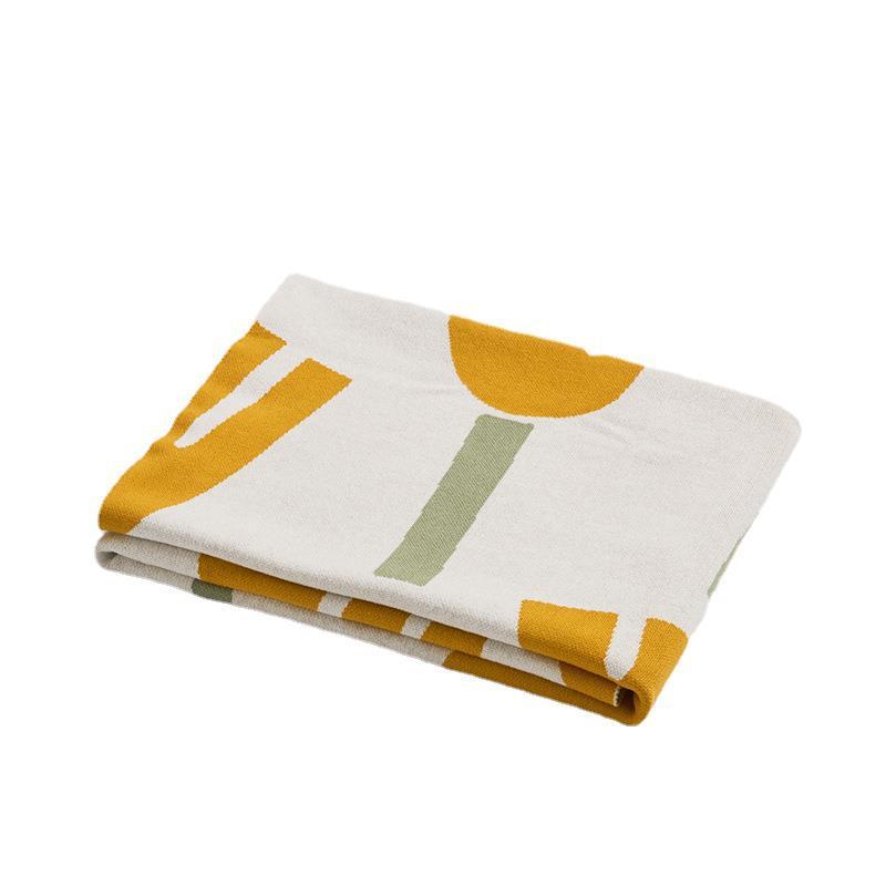 Four Seasons Cotton Knit Throw Blanket - Retro Floral Sofa & Bed Cover