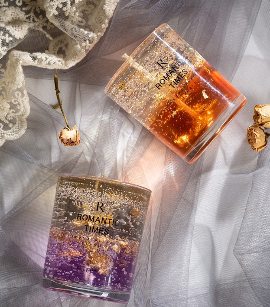 Flower Jelly Wax Candle - Aromatherapy Essential Oil with Real Floral Design