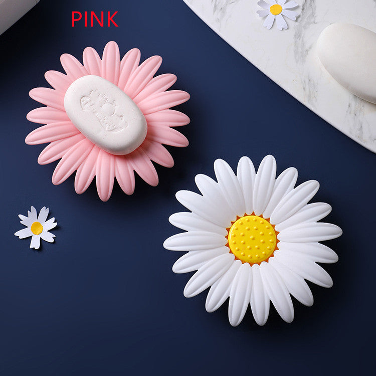 Daisy Flower Double-Layer Drainable Soap Dish - Cute Bathroom & Kitchen Holder