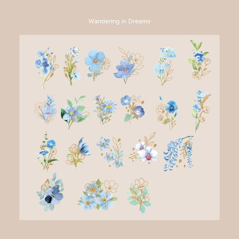 Dreamy Floral Sticker Set - Roaming Garden Series (6 Sheets)