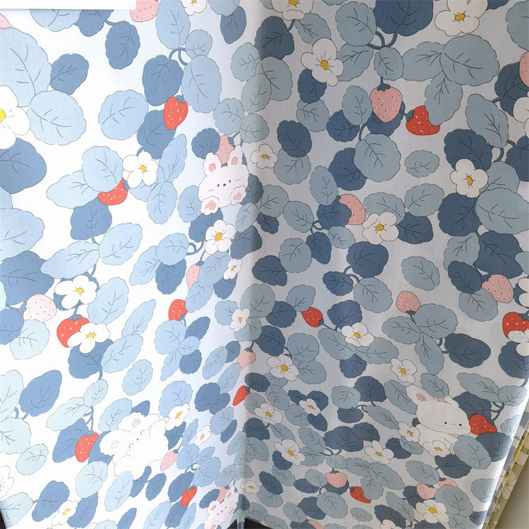 Floral & Fruit Print Cotton Twill Fabric - 100% Cotton, 148 cm Width (10m Roll)