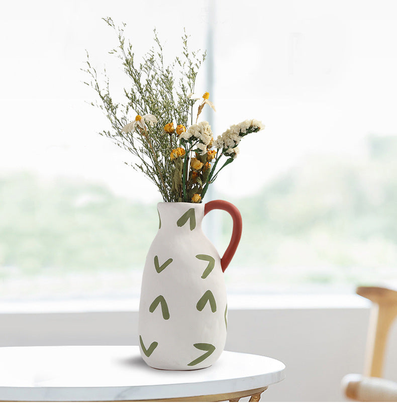 Modern Abstract Ceramic Flower Vase - Geometric Home Decor Accent