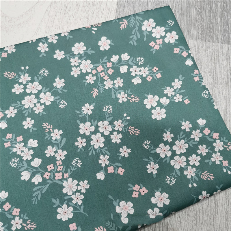 Floral Cotton Fabric - Rustic Botanical Print by the Yard (Pastoral Style)