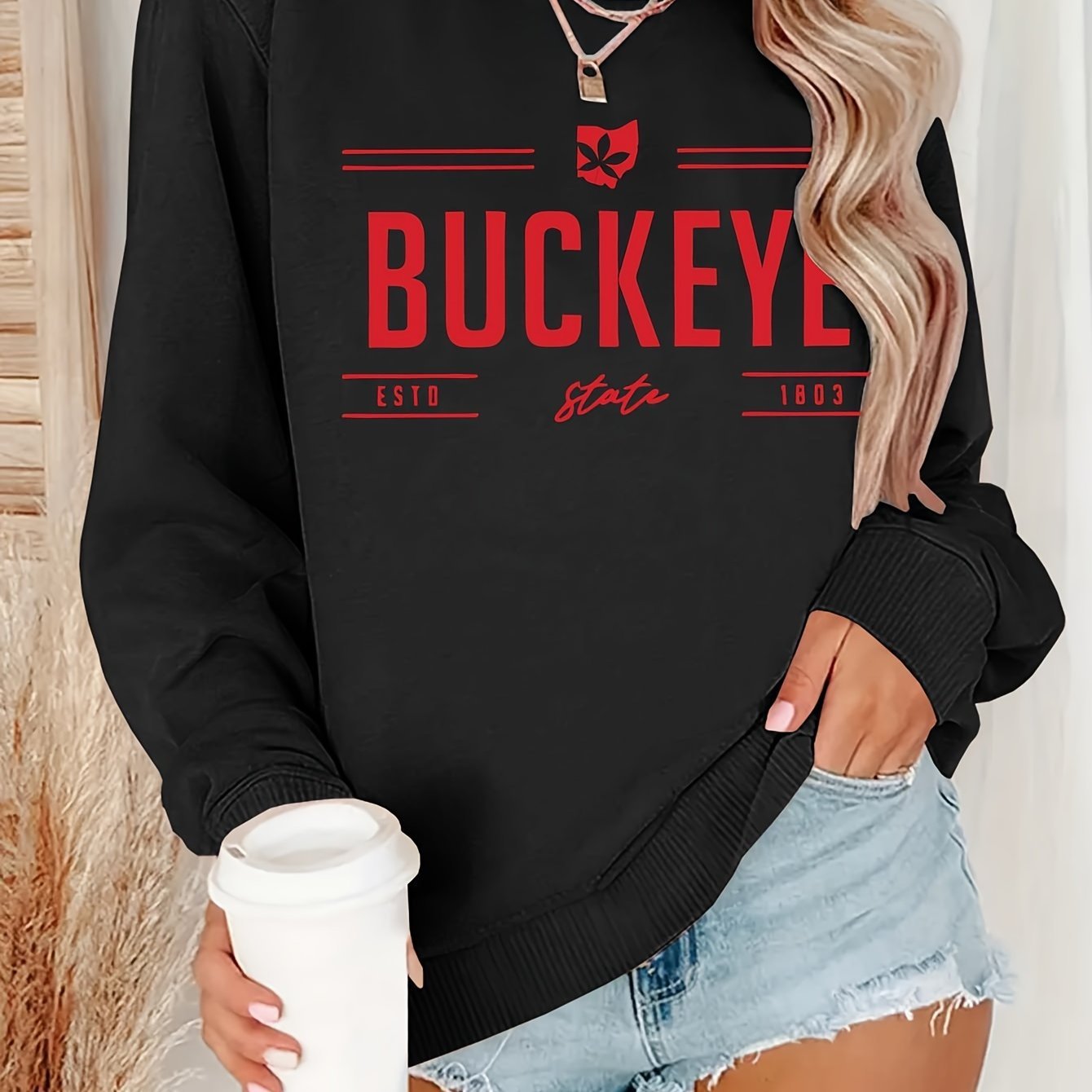 Buckeye State Crewneck Sweatshirt - Ohio Graphic Pullover