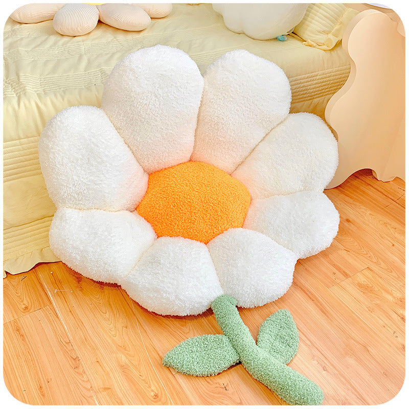 Plush Flower Seat Cushion - Lumbar Support Chair Pad