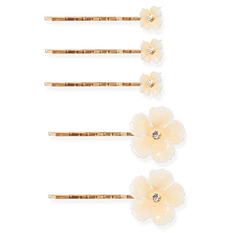 Gold-Plated Flower Hair Clip - Elegant Wedding & Party Hairpin