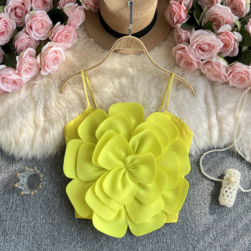 3D Floral Camisole Top - Bold Statement Flower Tank For Women