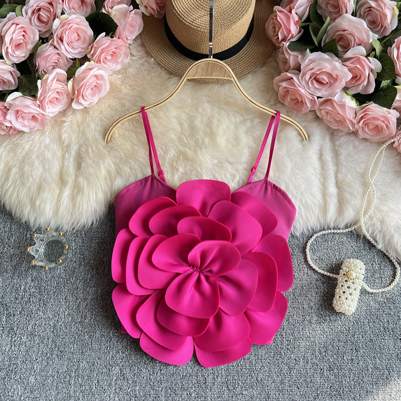 3D Floral Camisole Top - Bold Statement Flower Tank For Women