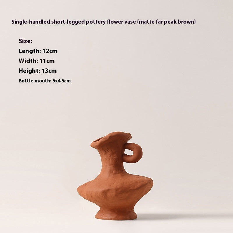 Retro Ceramic Pottery Vases - Rustic Flower Arrangement Table Decor