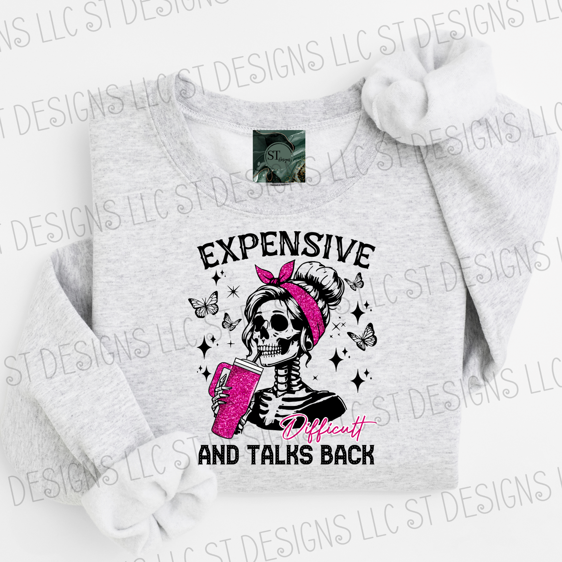 Expensive & Difficult and talks back Graphic tee or Pullover sweatshirt womenswear plus sized options-3