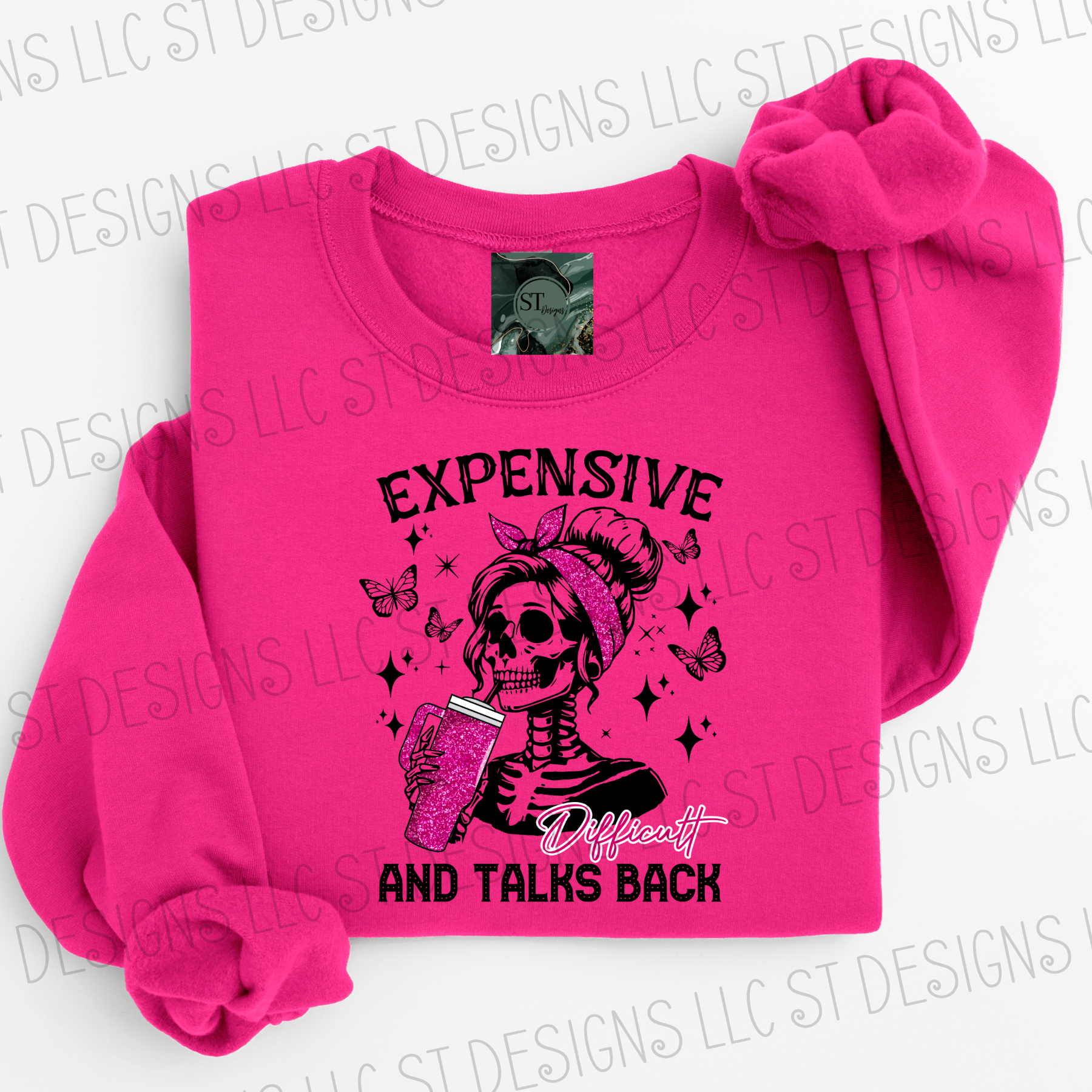 Expensive & Difficult and talks back Graphic tee or Pullover sweatshirt womenswear plus sized options-2