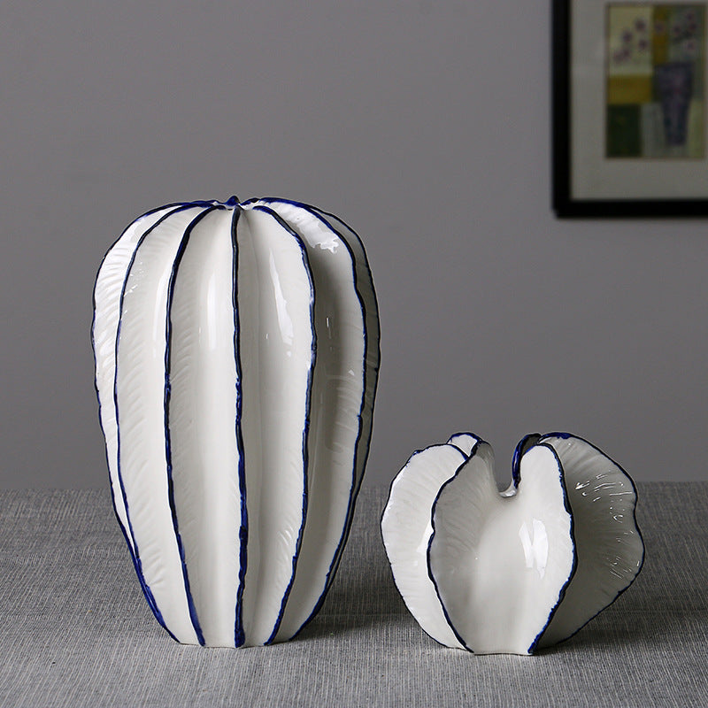 Modern White Ceramic Sculptural Vase - Small & Large Sizes