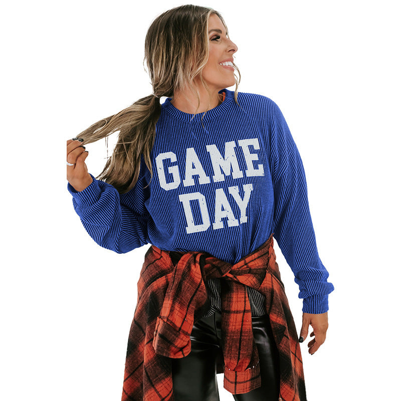 Game Day Long Sleeve Pullover - Casual Sporty Sweatshirt