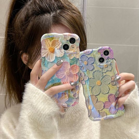 Oil Painting Flower Phone Case - Colorful Floral Protective Cover